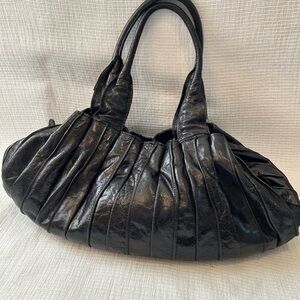 Elegant Black Faux Leather Women's Bag